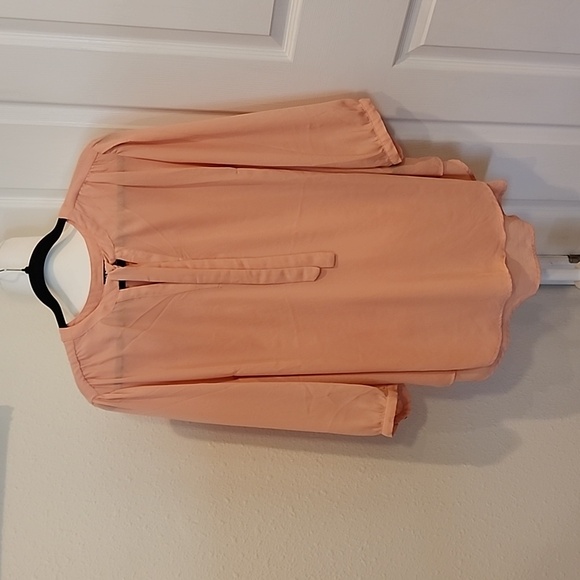 torrid Tops - Torrid Size 2 Peach Sheer Blouse